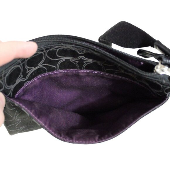 COACH SIGNATURE Shoulder Bag Crossbody Swingpack Black - Picture 3 of 6